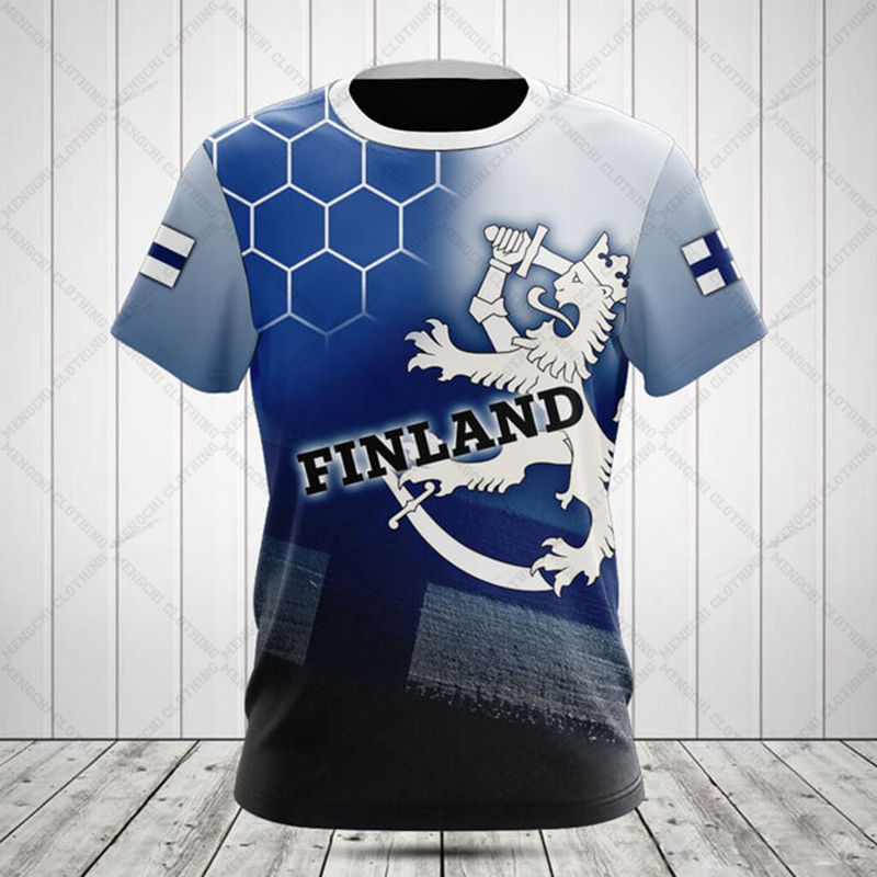 Street Fashion Jersey - Custom Name Summer Casual Finland Flag