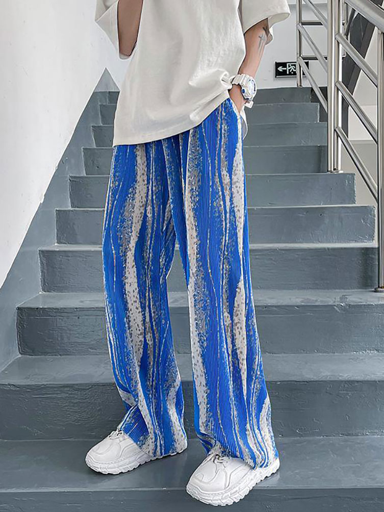 Street Fashion In Korea - Streetwear Tie-Dye Ice Silk Summer Baggy