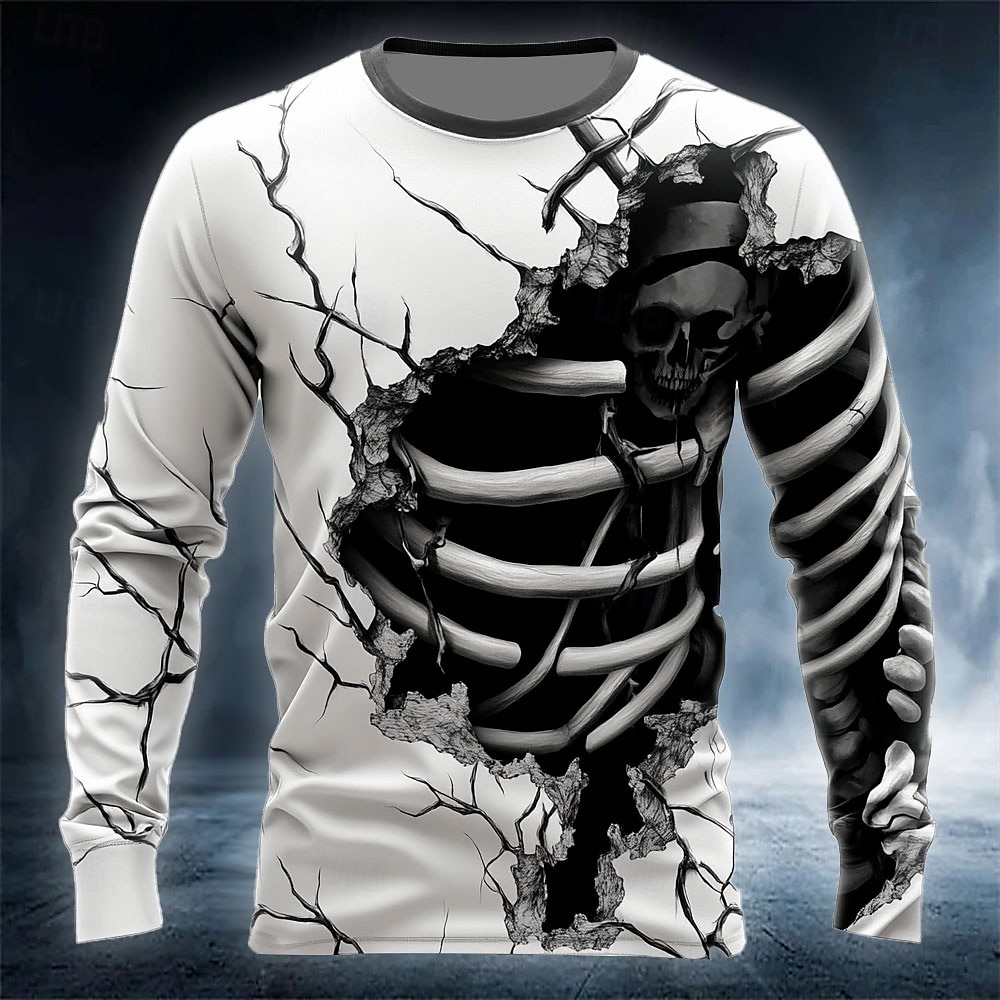 Street Fashion China - Funny 3D Skull Print Men's T-shirt