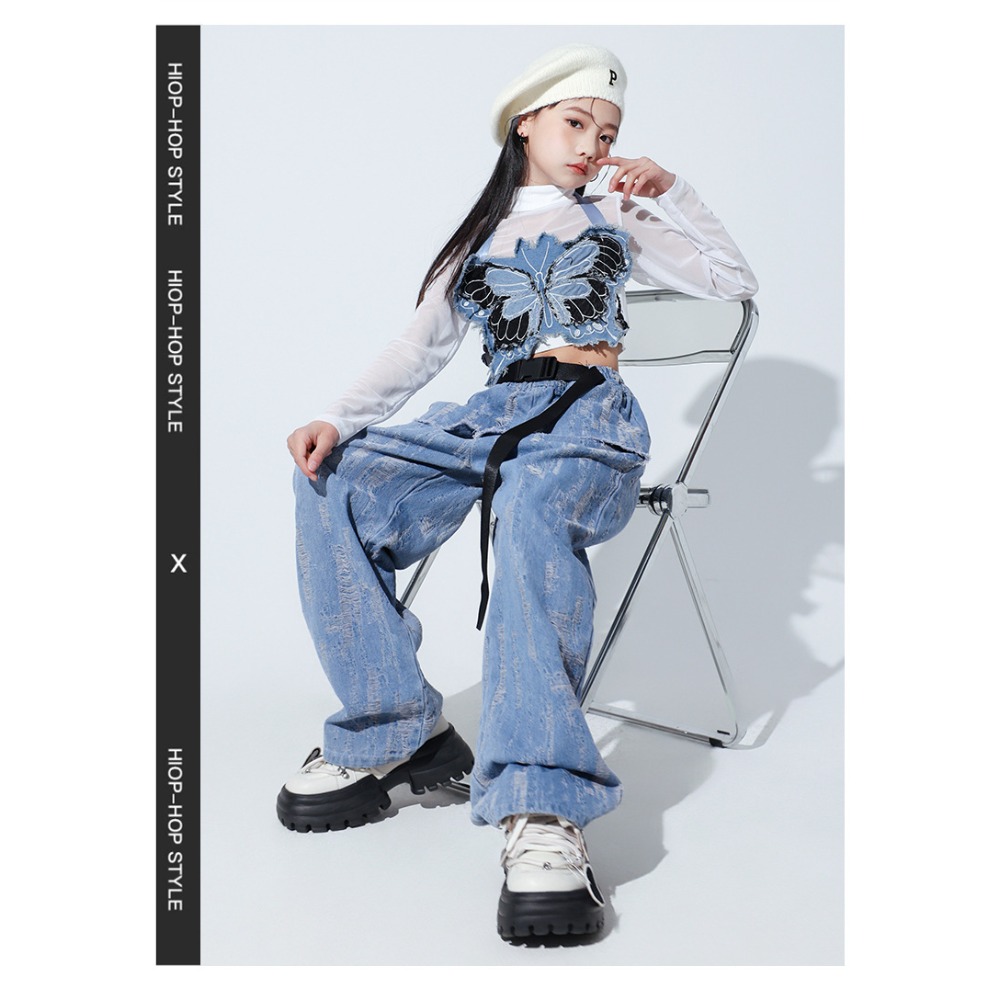 Street Fashion Vest - Jazz Hip Hop Dance Set Mesh