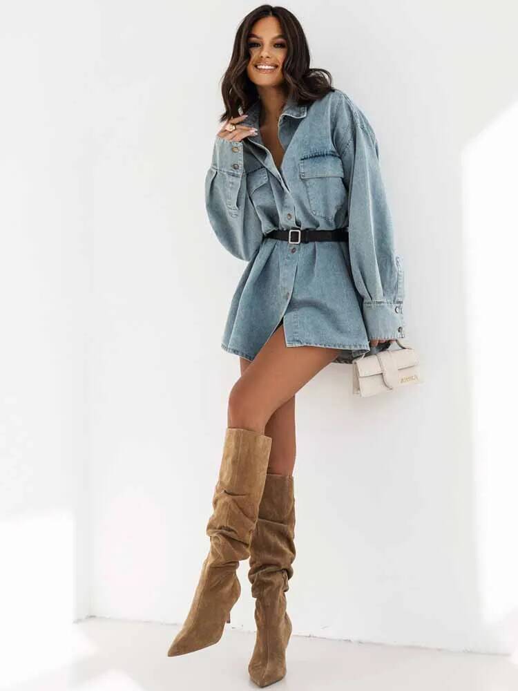 Women Denim Oversized Shirt Ja - Street Fashion Taiwan recension och pris