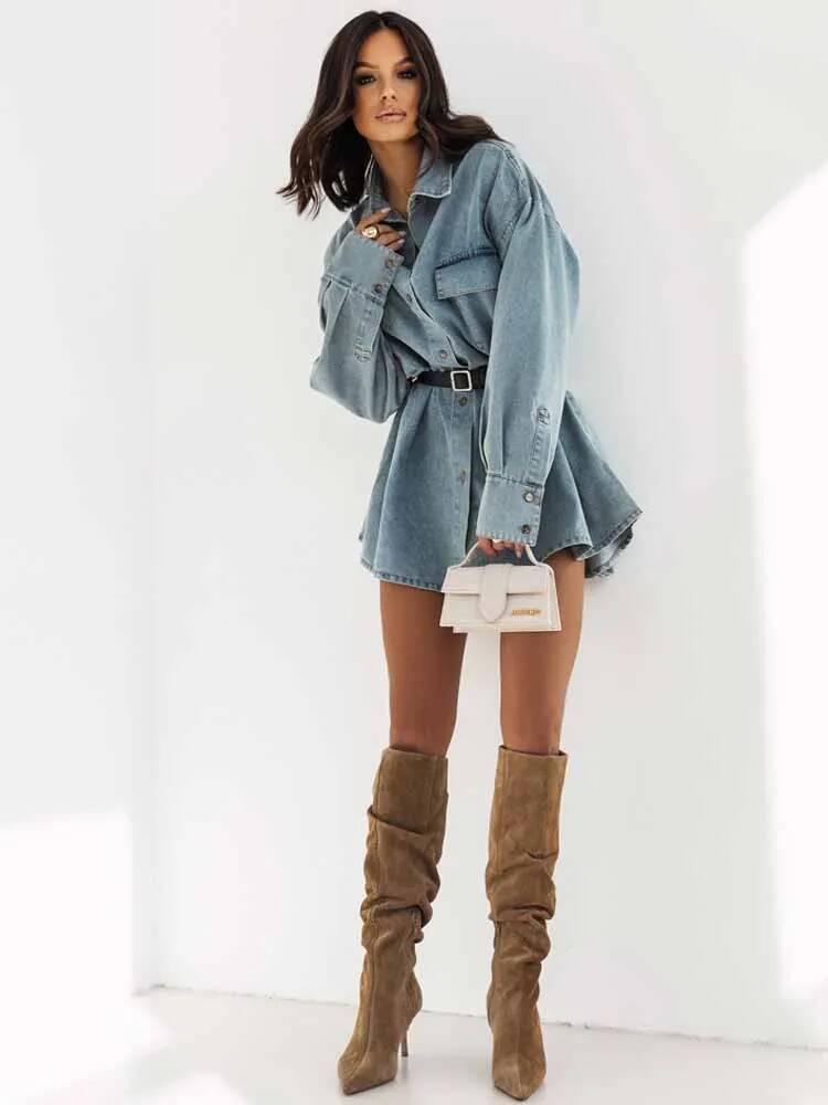 Women Denim Oversized Shirt Ja - Street Fashion Taiwan recension och pris