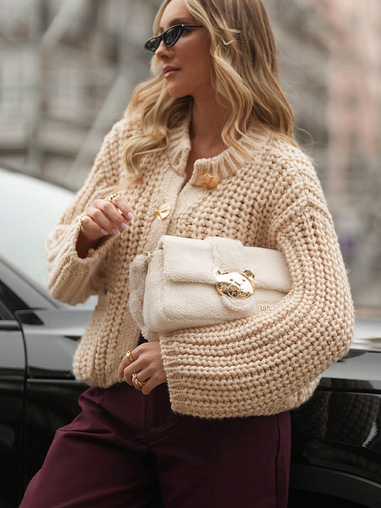 HH Women Elegant Beige Knitted - Street Fashion Winter 2026 recension och pris