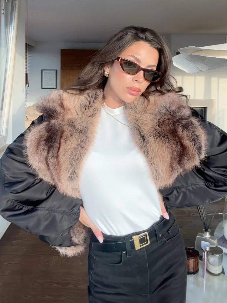 Women Fashion Faux Fur Collare - Street Fashion Taiwan recension och pris