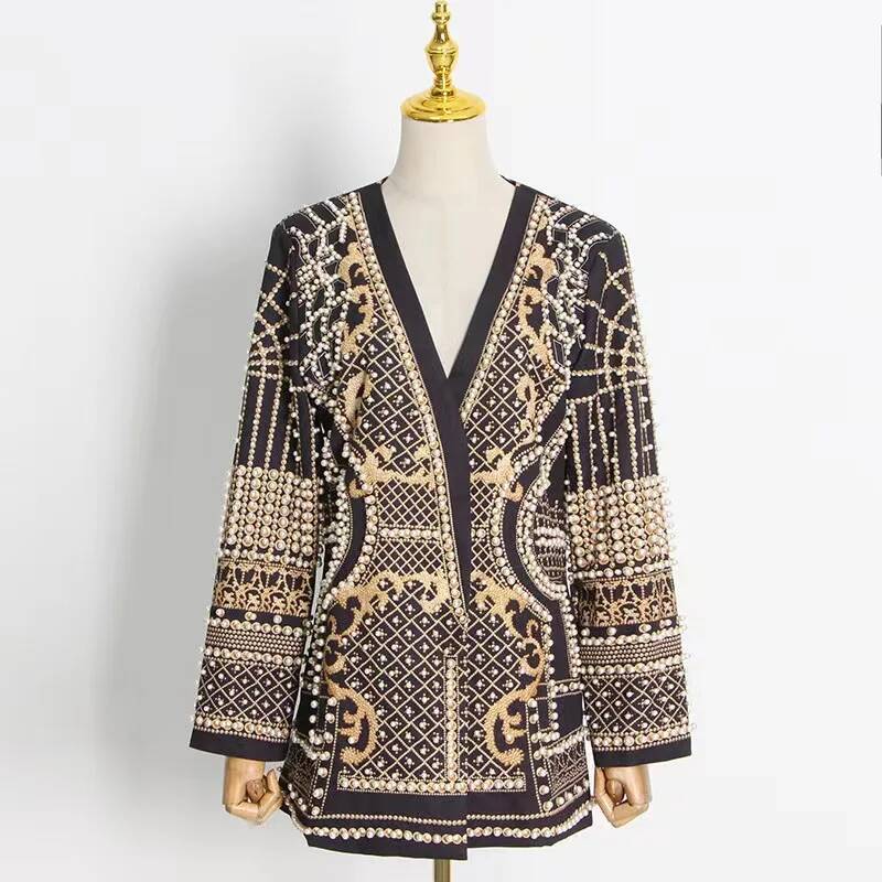 Fashion Beading V Neck Blazers - Street Fashion Taiwan recension och pris