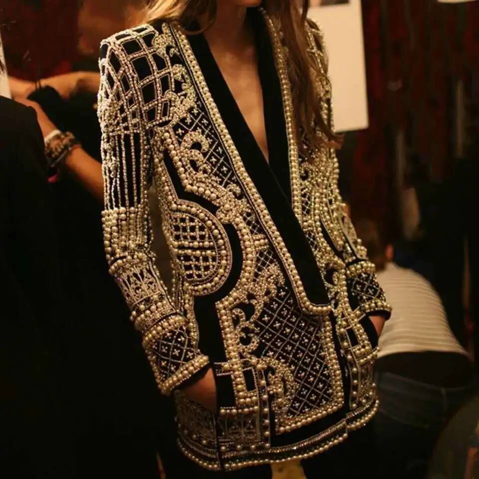 Fashion Beading V Neck Blazers - Street Fashion Taiwan recension och pris