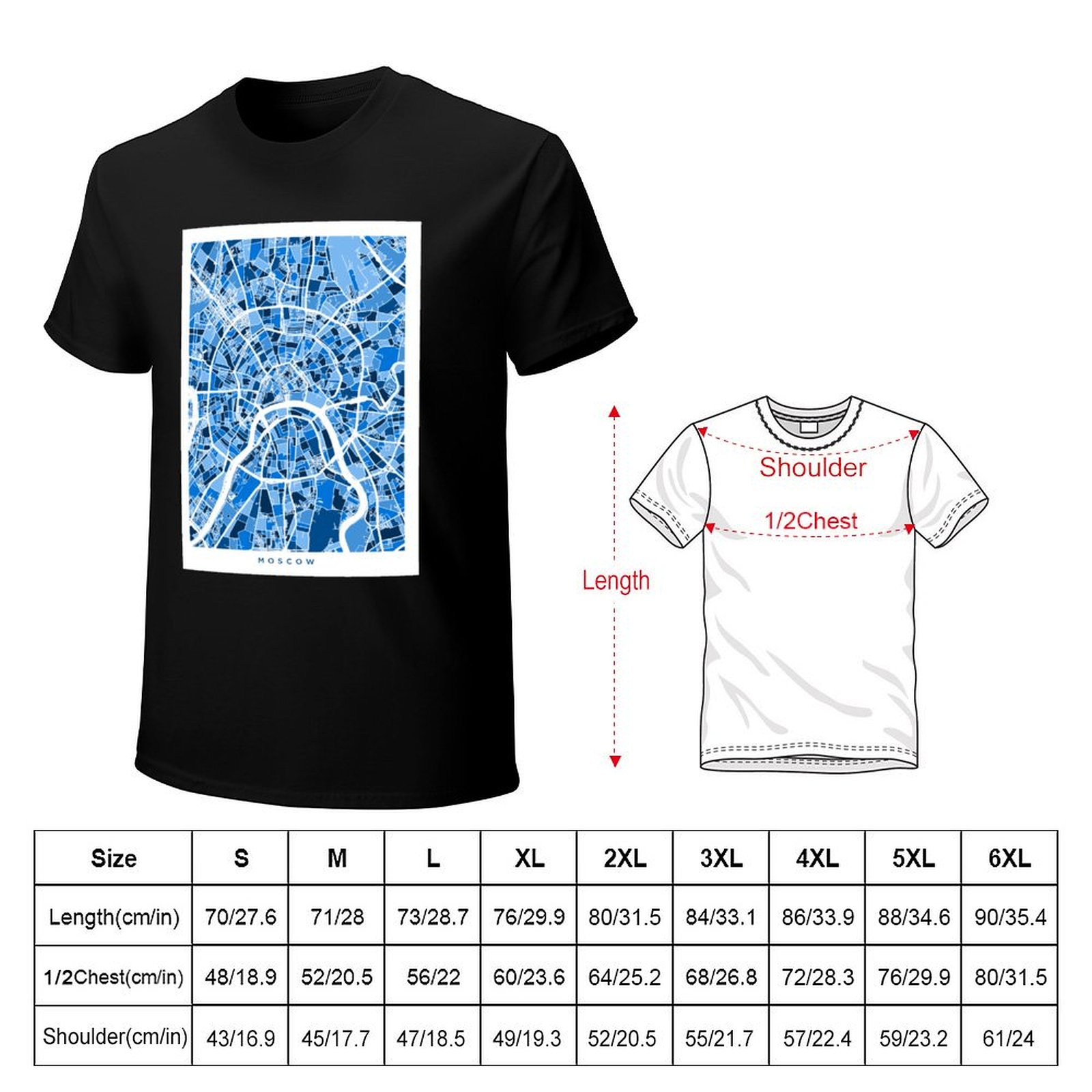 Moscow City Street Map T-Shirt - Street Fashion Moscow recension och pris