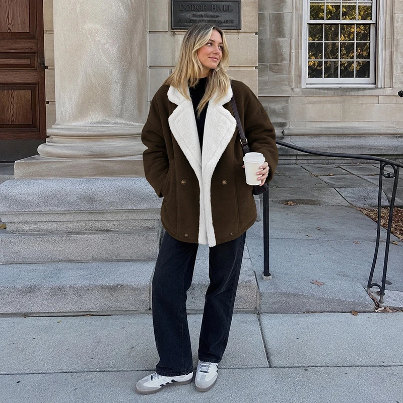 Fashion Women Thick Coat Turn- - Street Fashion Winter 2026 recension och pris