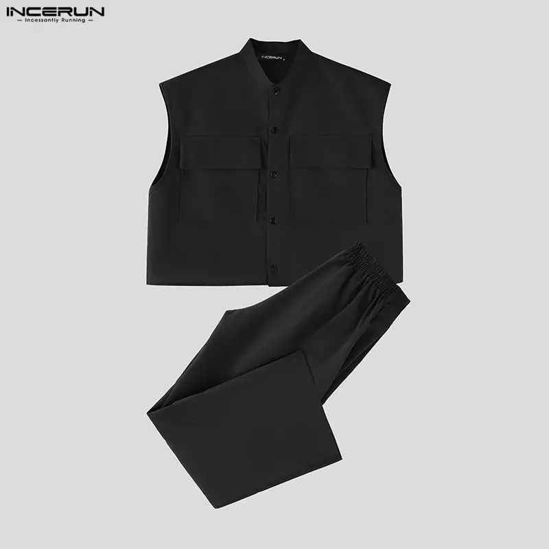 INCERUN Men Sets Solid Sleevel - Street Summer Fashion recension och pris