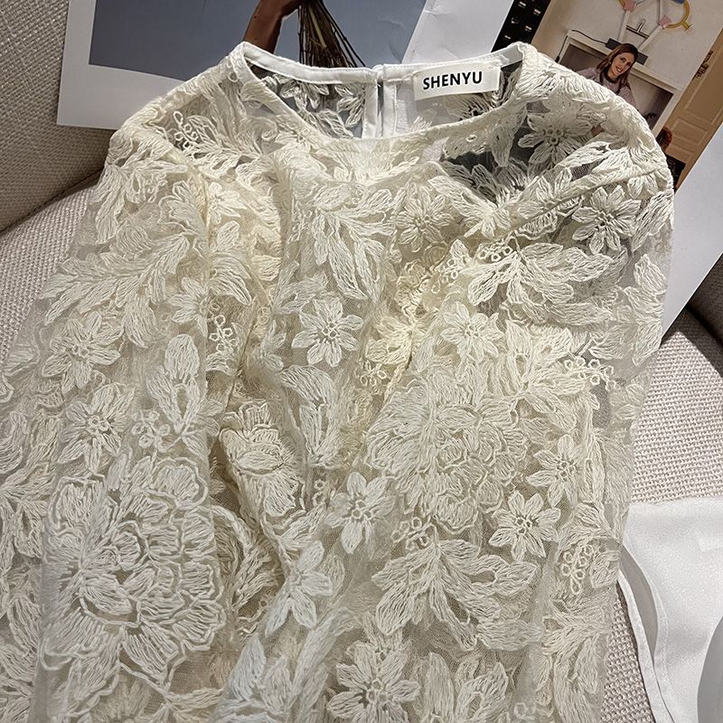 MEXZT Elegant Sheer White Shir - Street Fashion In Korea recension och pris