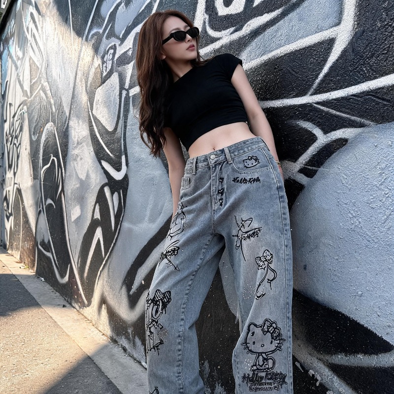 Cute Keiokitty Rhinestone Graf - Street Fashion Of Japan recension och pris
