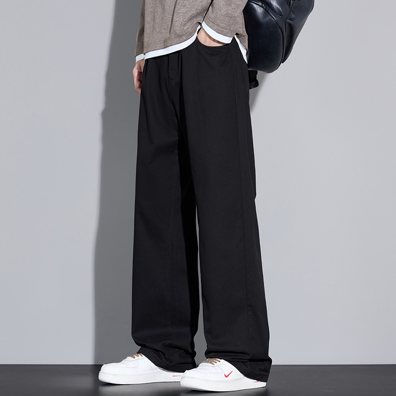 100% Cotton Men's Baggy Wide-l - Street Fashion In Korea recension och pris
