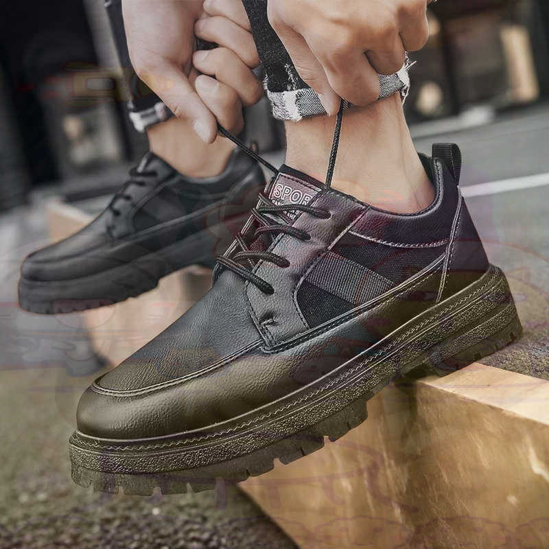 Dark Natural Leather Fashion T - Street Fashion Asian Men recension och pris