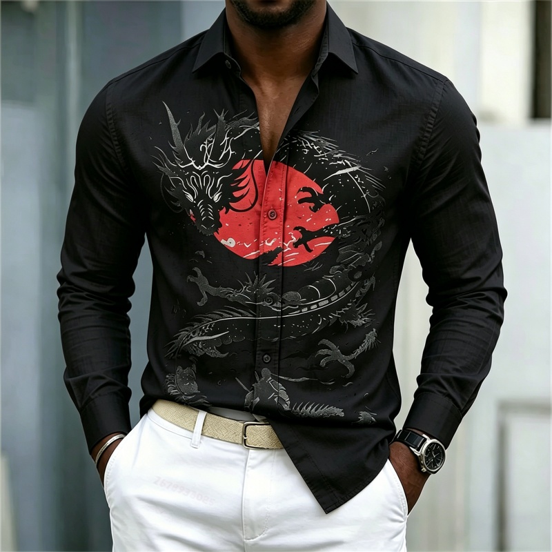 2026 New Men's Shirt White Bla - Street Fashion China recension och pris