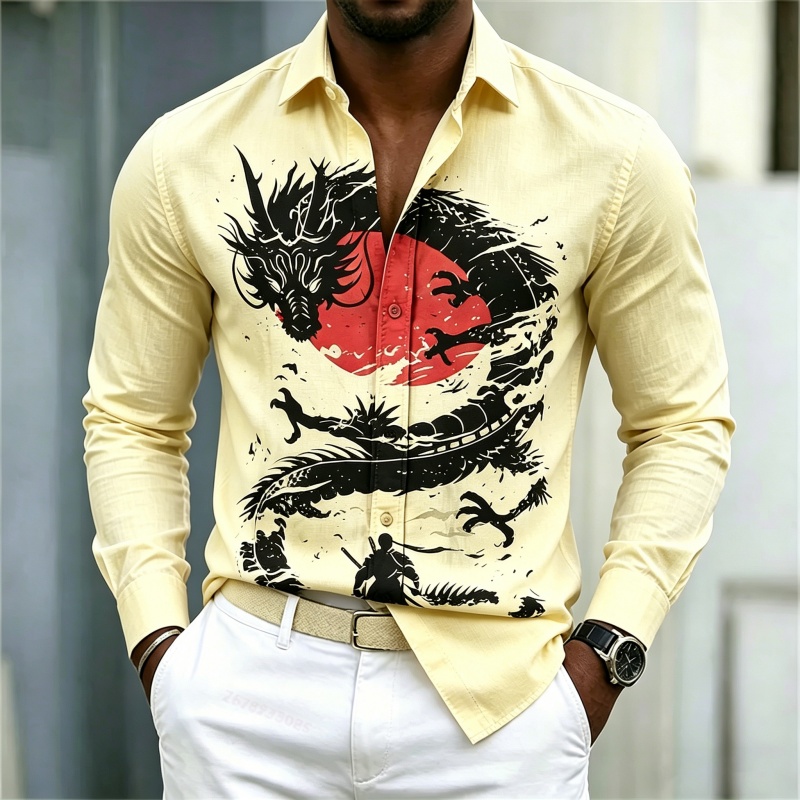 2026 New Men's Shirt White Bla - Street Fashion China recension och pris