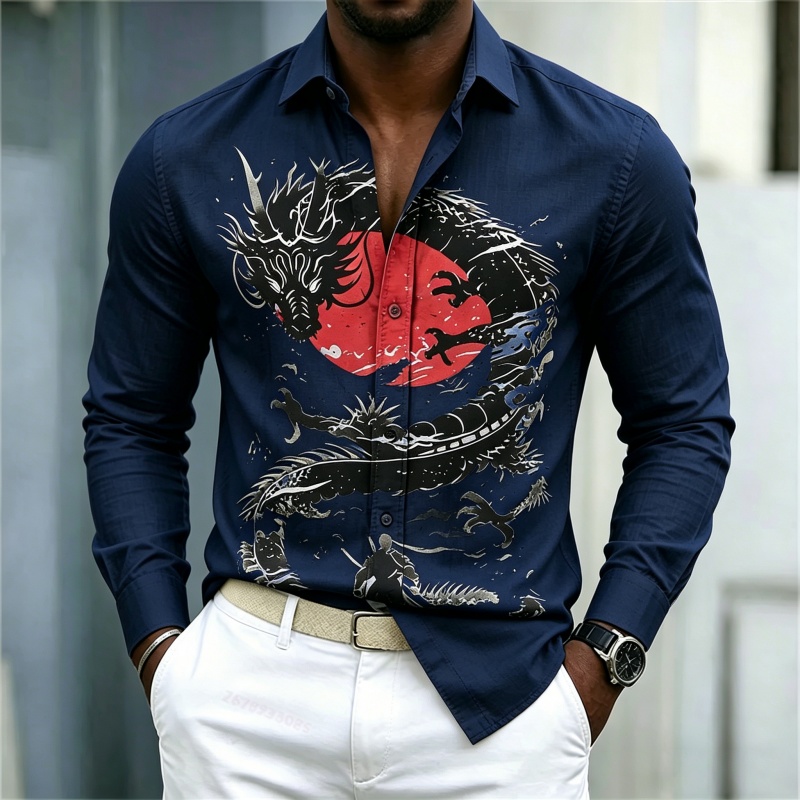2026 New Men's Shirt White Bla - Street Fashion China recension och pris