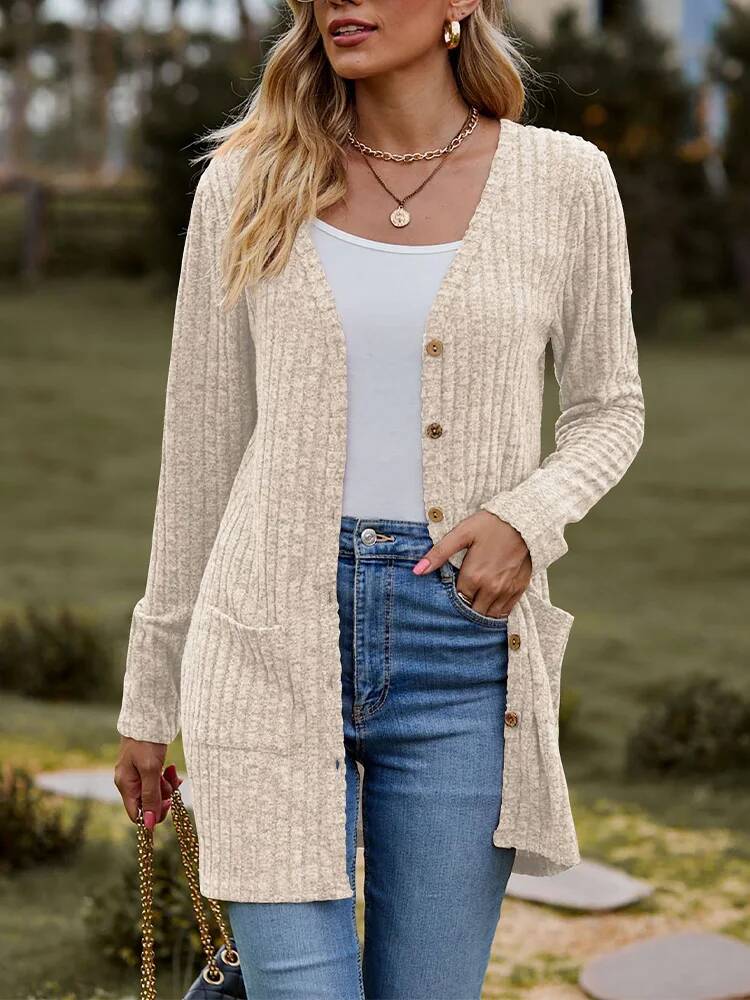 Button Solid Color Long Sleeve - Street Fashion Taiwan recension och pris