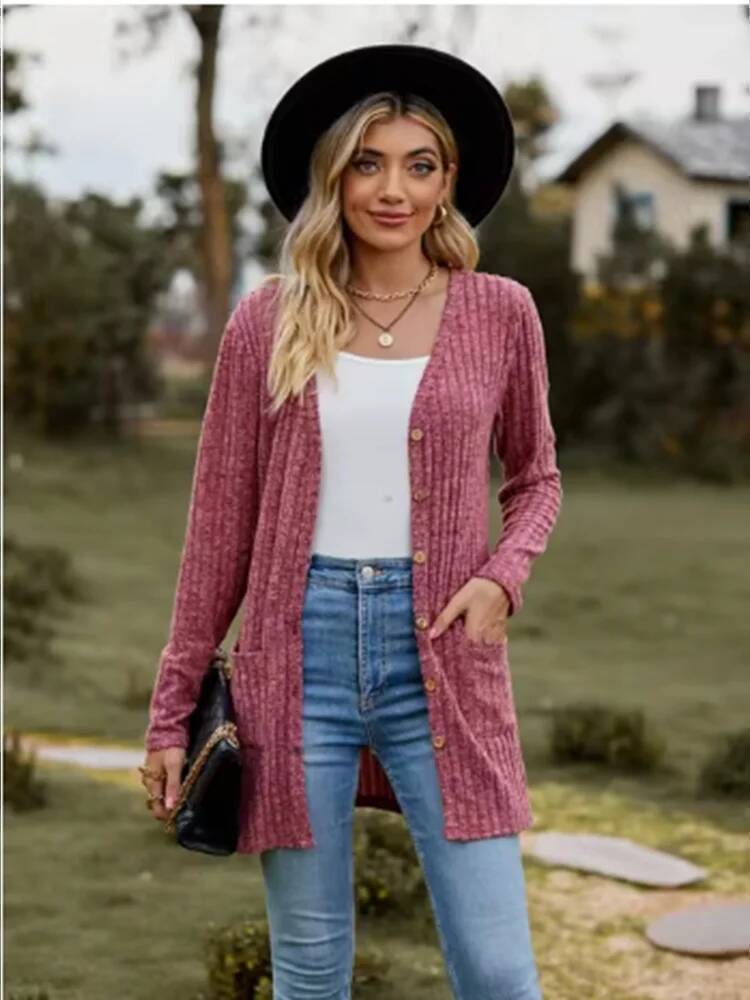 Button Solid Color Long Sleeve - Street Fashion Taiwan recension och pris
