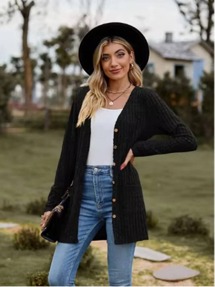 Button Solid Color Long Sleeve - Street Fashion Taiwan recension och pris