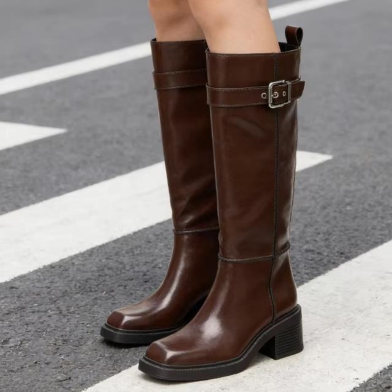 British Style Brown Knee Boots - Street Fashion Designer recension och pris