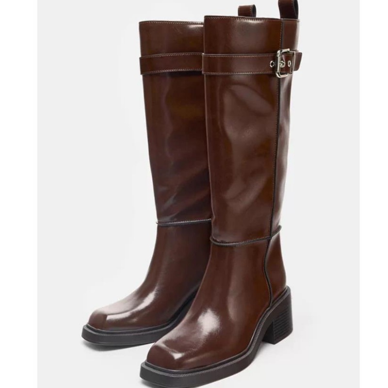 British Style Brown Knee Boots - Street Fashion Designer recension och pris