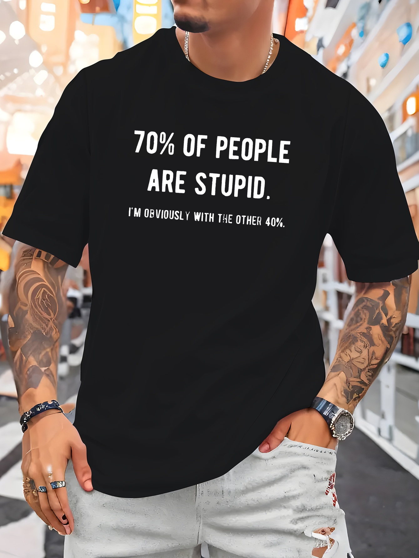 Sarcastic Quote Men Crew Neck  - Street Fashion Quotes recension och pris