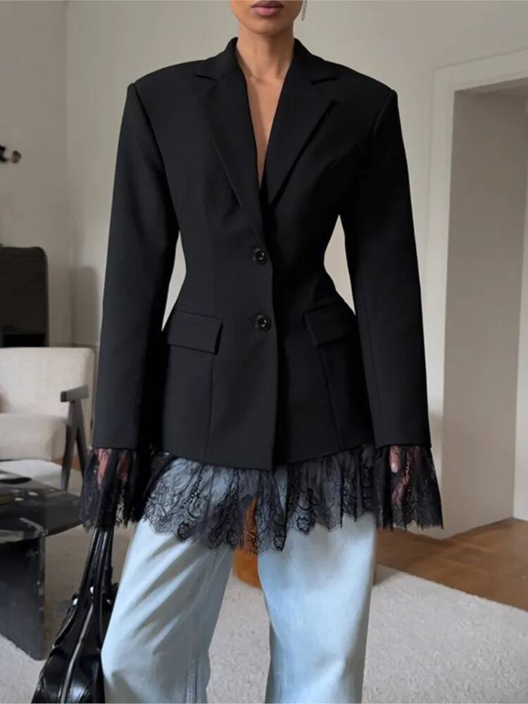 Elegant Lace Blazer Coat Women - Street Fashion Taiwan recension och pris