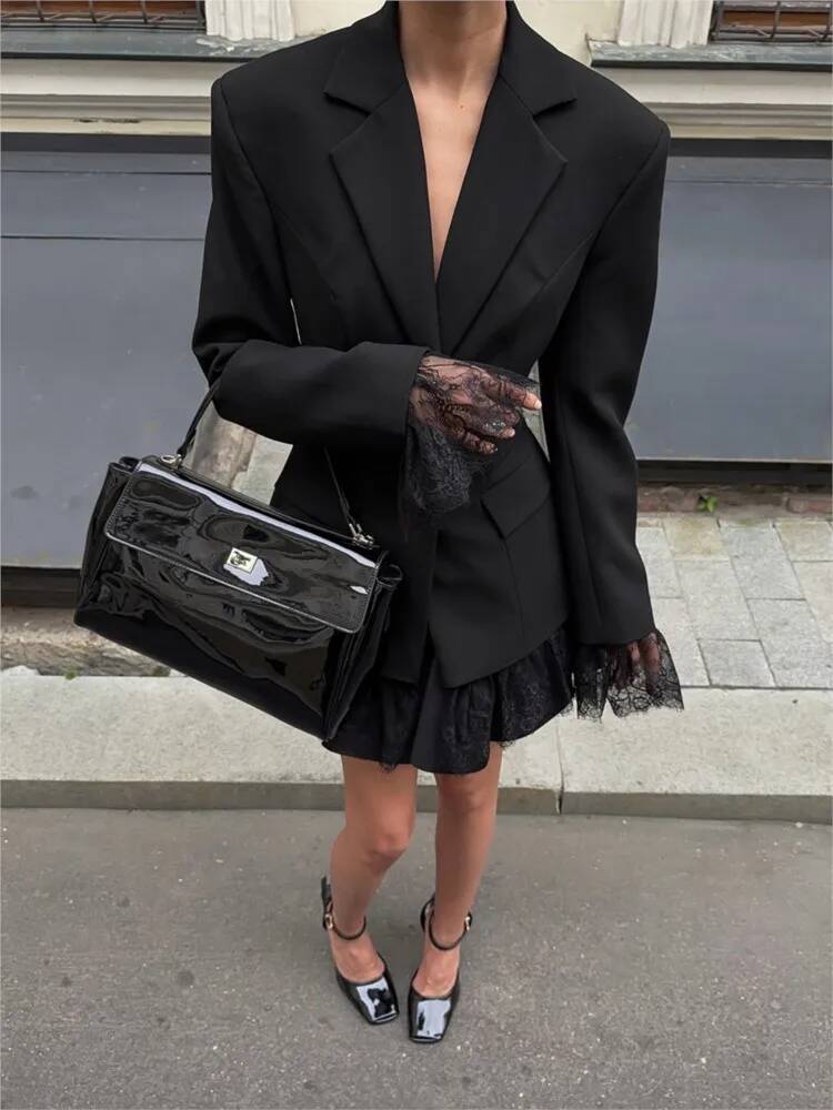 Elegant Lace Blazer Coat Women - Street Fashion Taiwan recension och pris