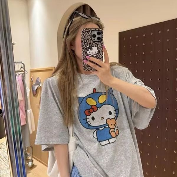Short Sleeved Hello Kitty Prin - Street Summer Fashion recension och pris