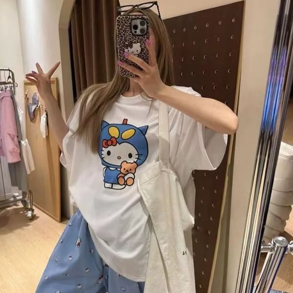 Short Sleeved Hello Kitty Prin - Street Summer Fashion recension och pris
