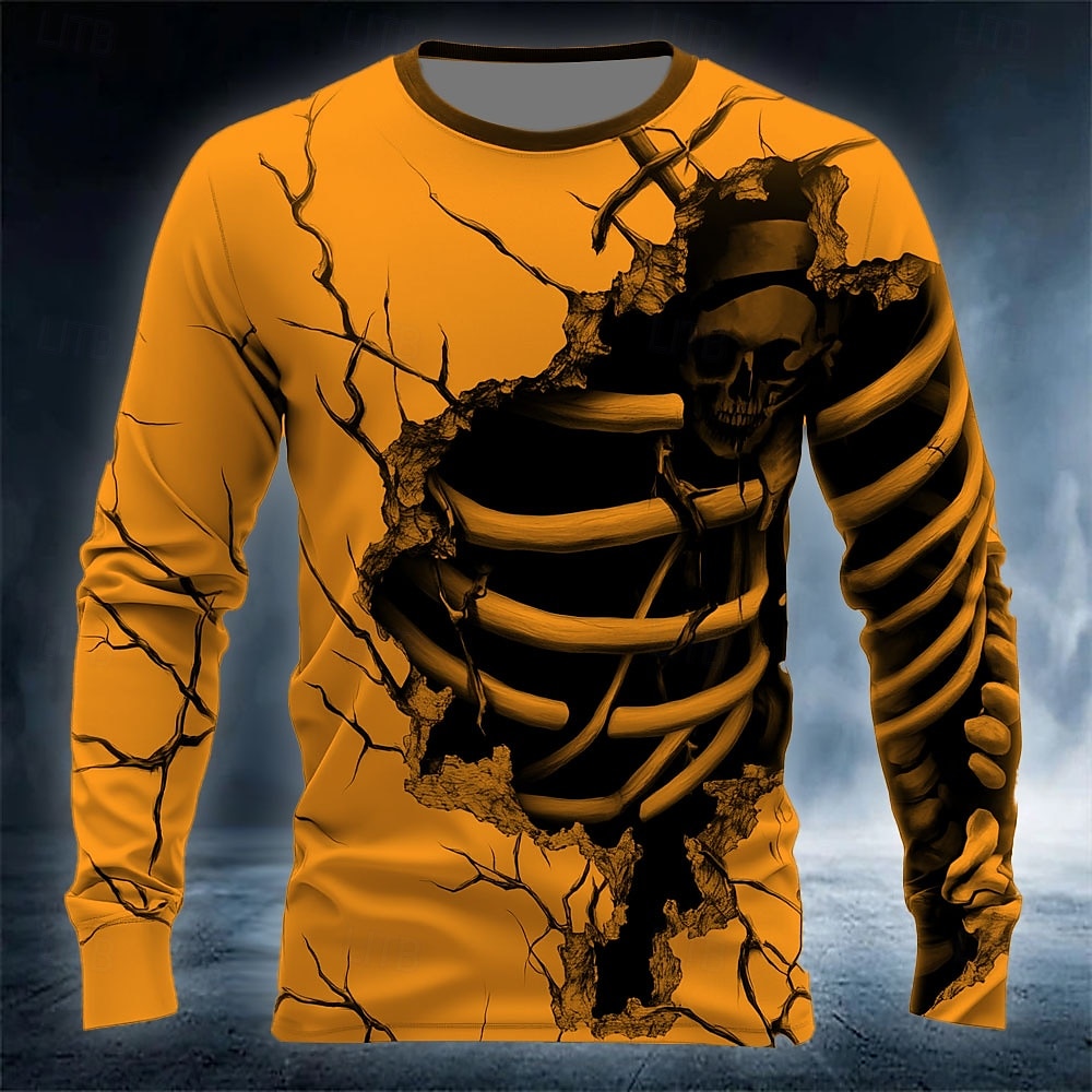 Funny 3D Skull Print Men's T-s - Street Fashion China recension och pris