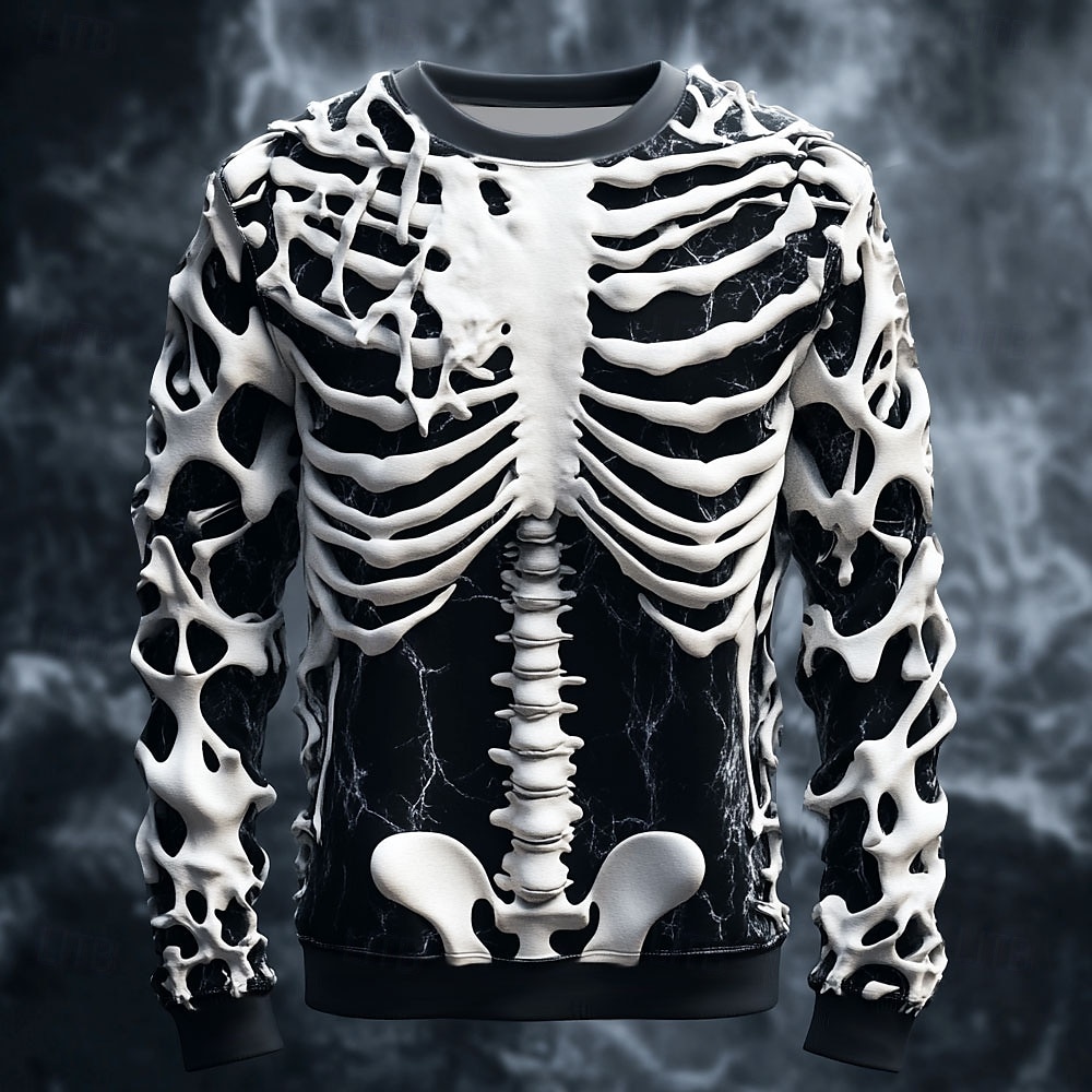 Funny 3D Skull Print Men's T-s - Street Fashion China recension och pris