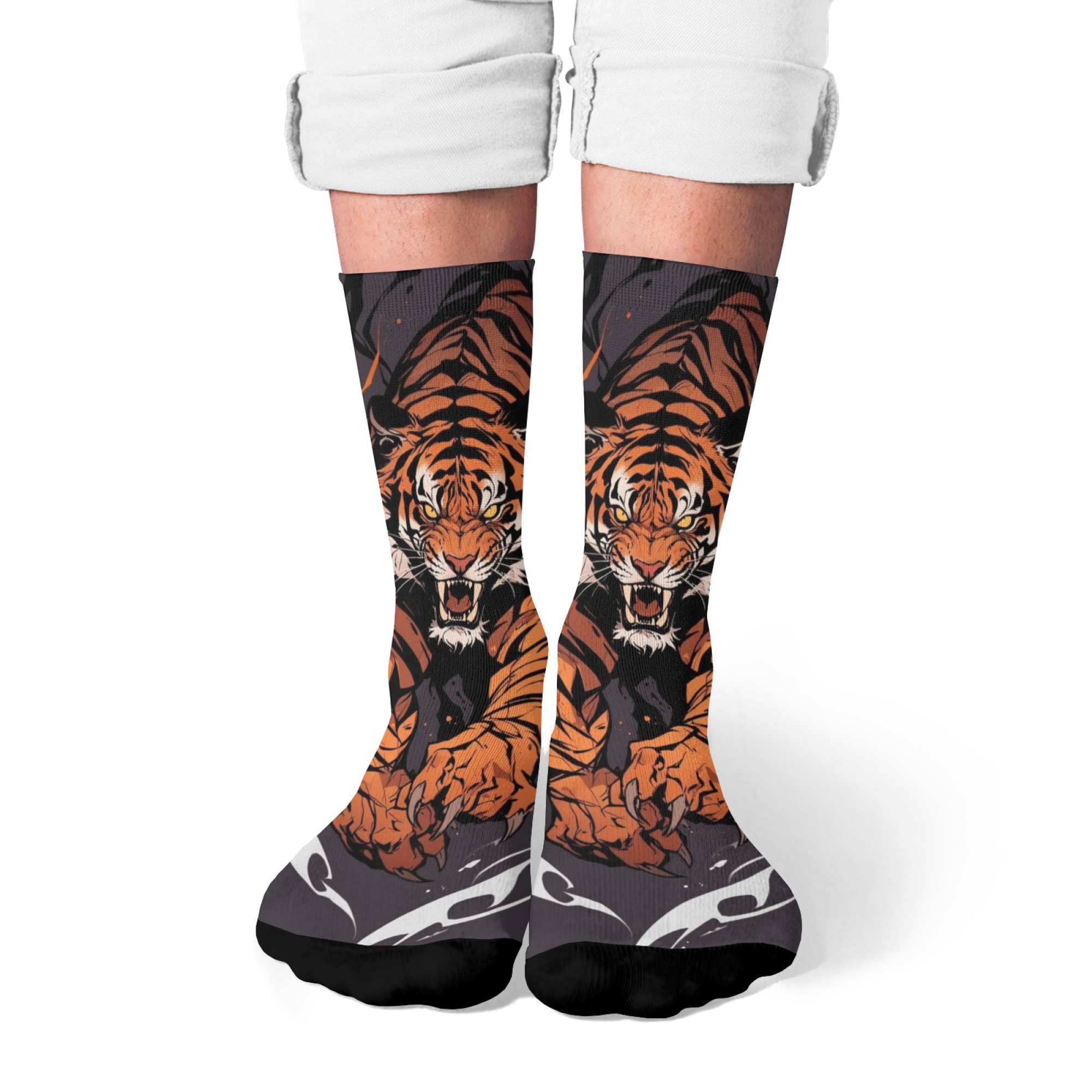 Unisex Fierce Tiger Print Asia - Street Fashion Asian Men recension och pris