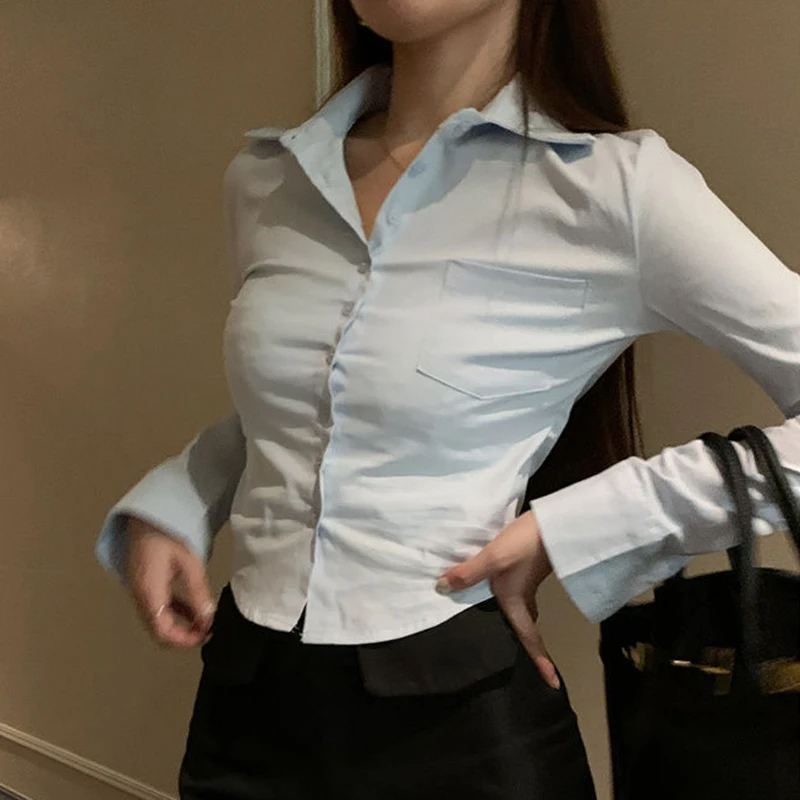 Elegant Women Korean Shirts&Bl - Street Fashion In Korea recension och pris