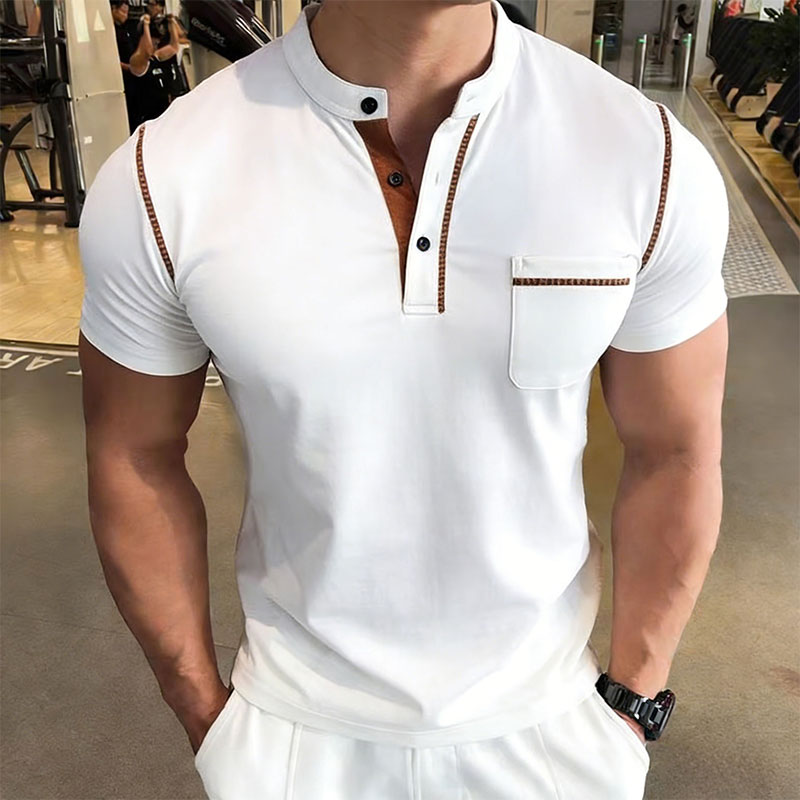 New Summer Men's Henry Collar  - Street Fashion China recension och pris